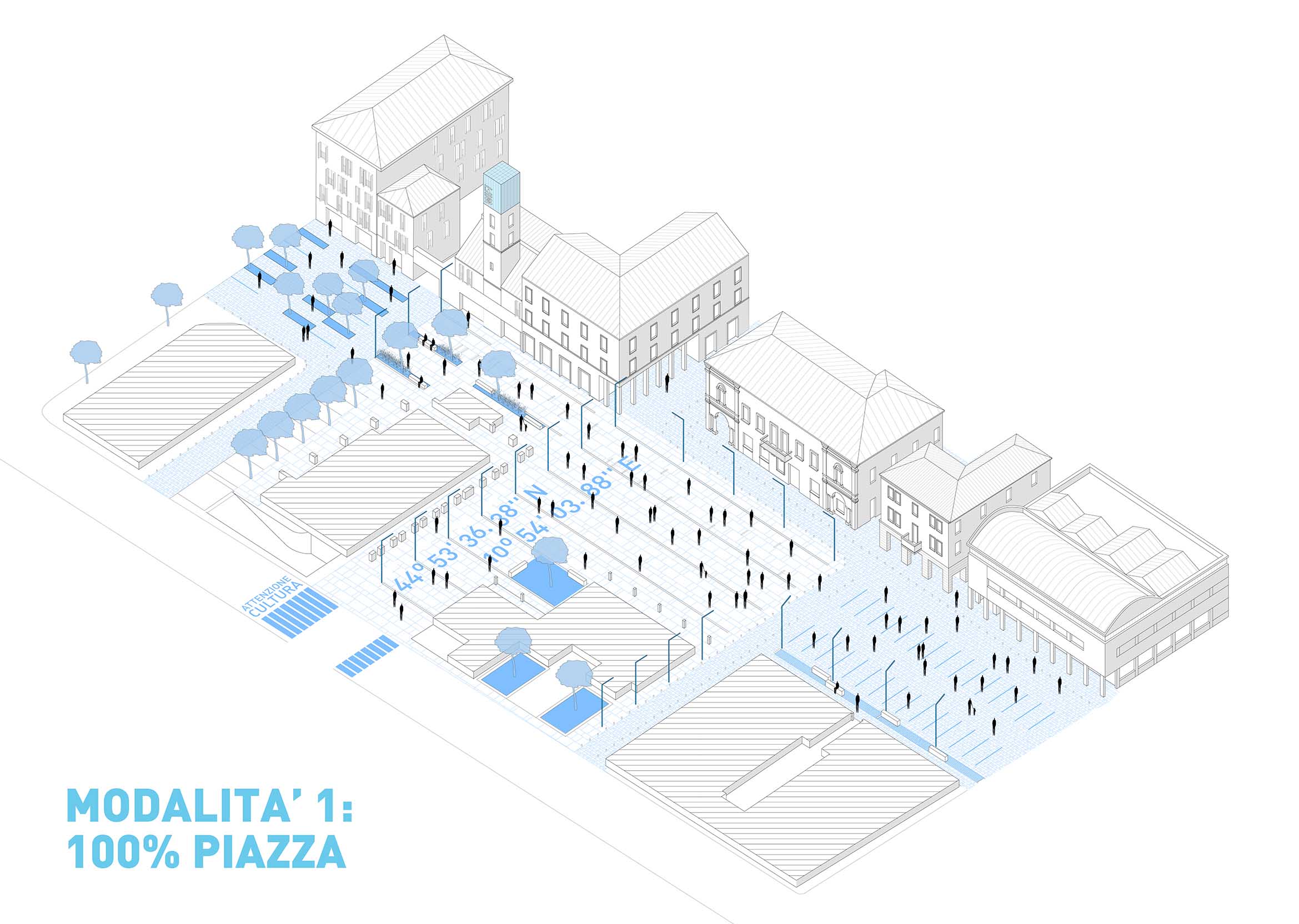 PUBLIC SPACE PIAZZA NOVI DI MODENA GRAVALOSDIMONTE ESTONOESUNSOLAR