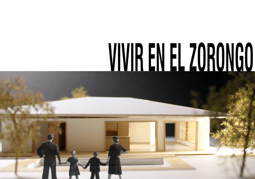 Casa en un bosqe mágico con dos caballos